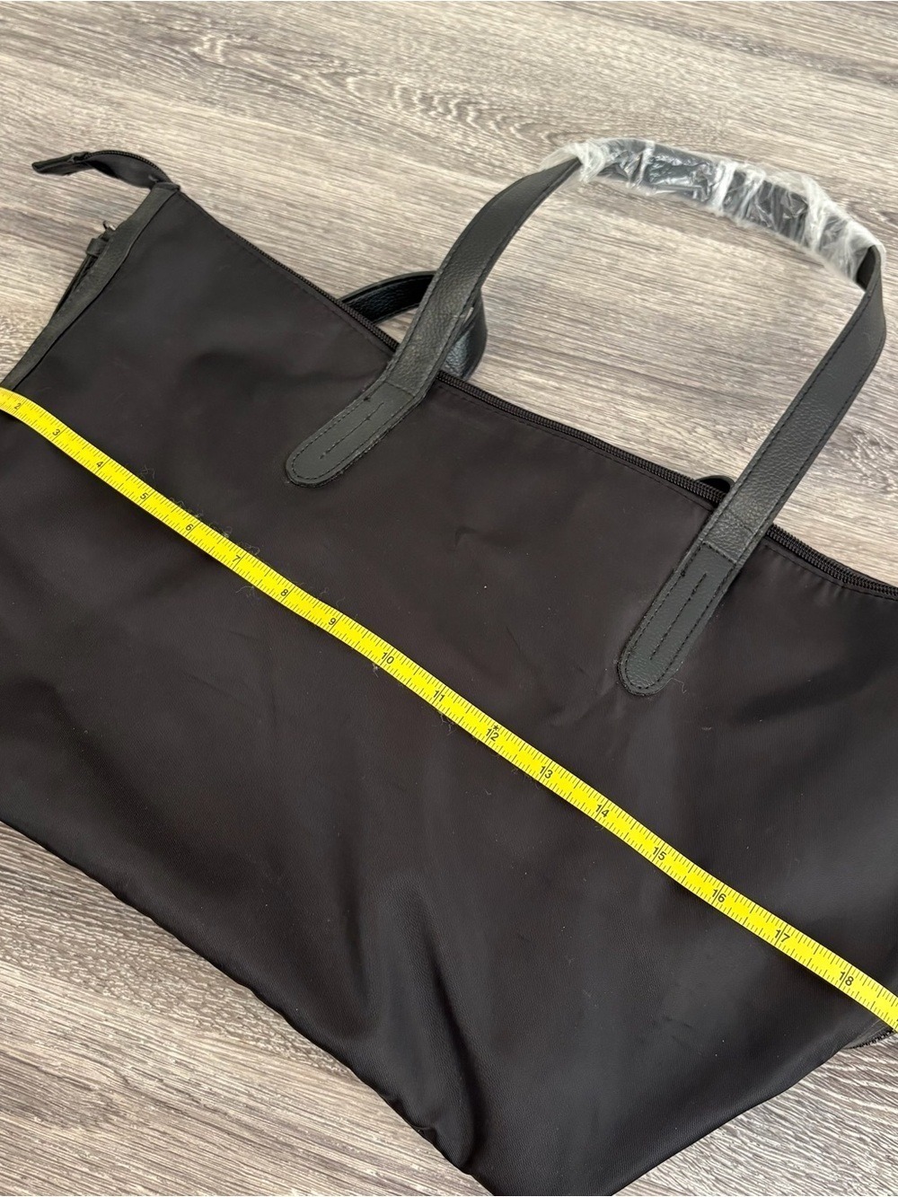 NWT Botkier New York Black Nylon Bond Tote Bag Leather Trim Zip Top - Picture 9 of 9